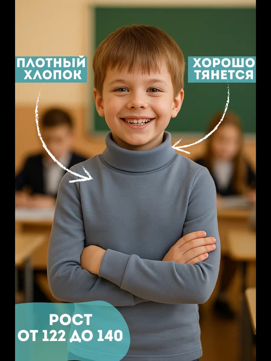 Водолазка для мальчика школьная