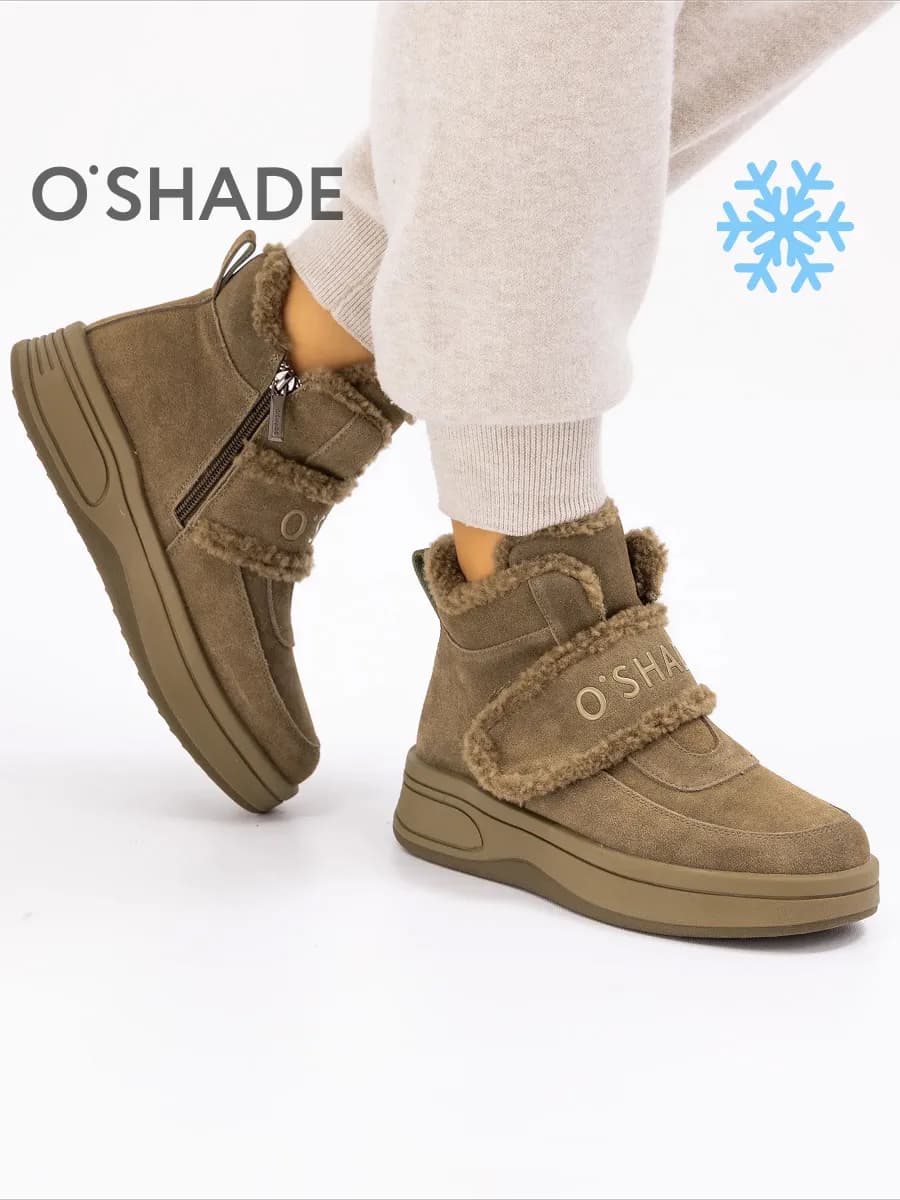 Ботинки женские зимние замшевые