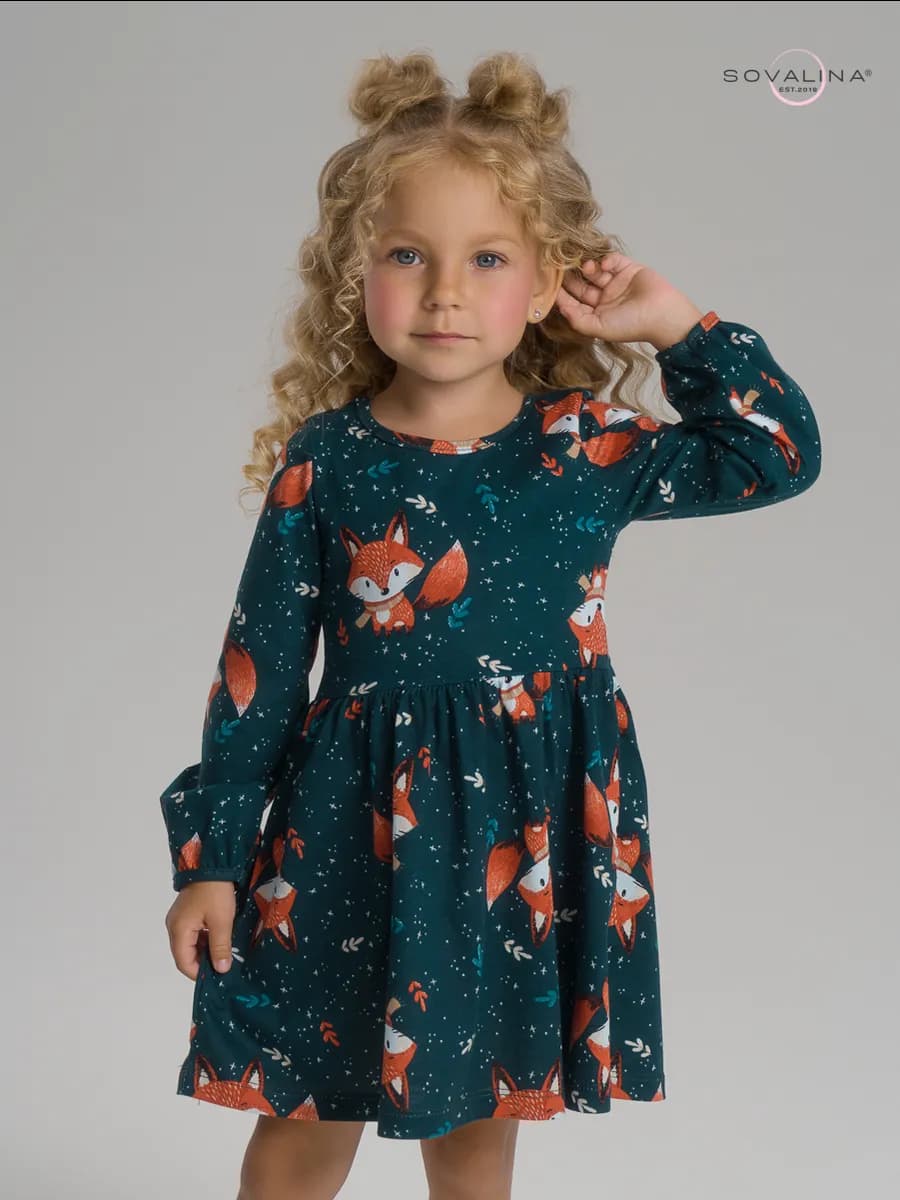 Нарядное платье в садик с длинным рукавом