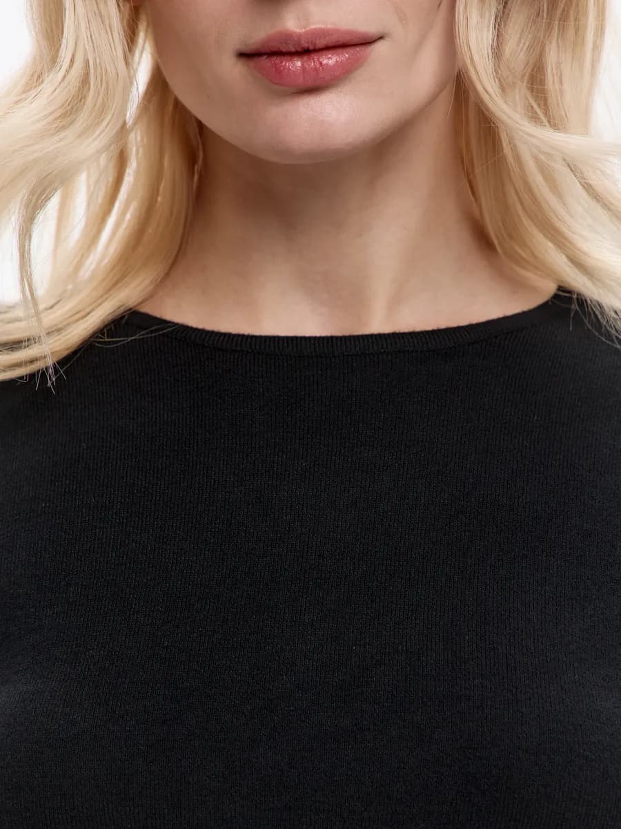 Джемпер тонкий базовый с содержанием шерсти - фото 1