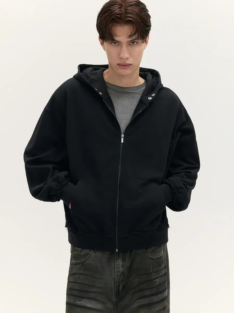 Худи-зипка из футера с капюшоном - фото 1