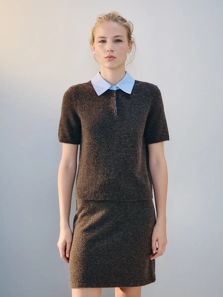 Джемпер-поло с воротником рубашки