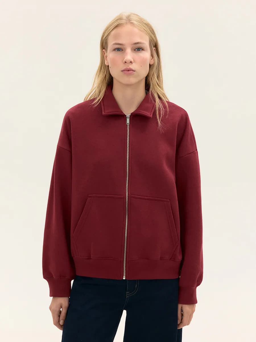 Толстовка на молнии из футера с воротником