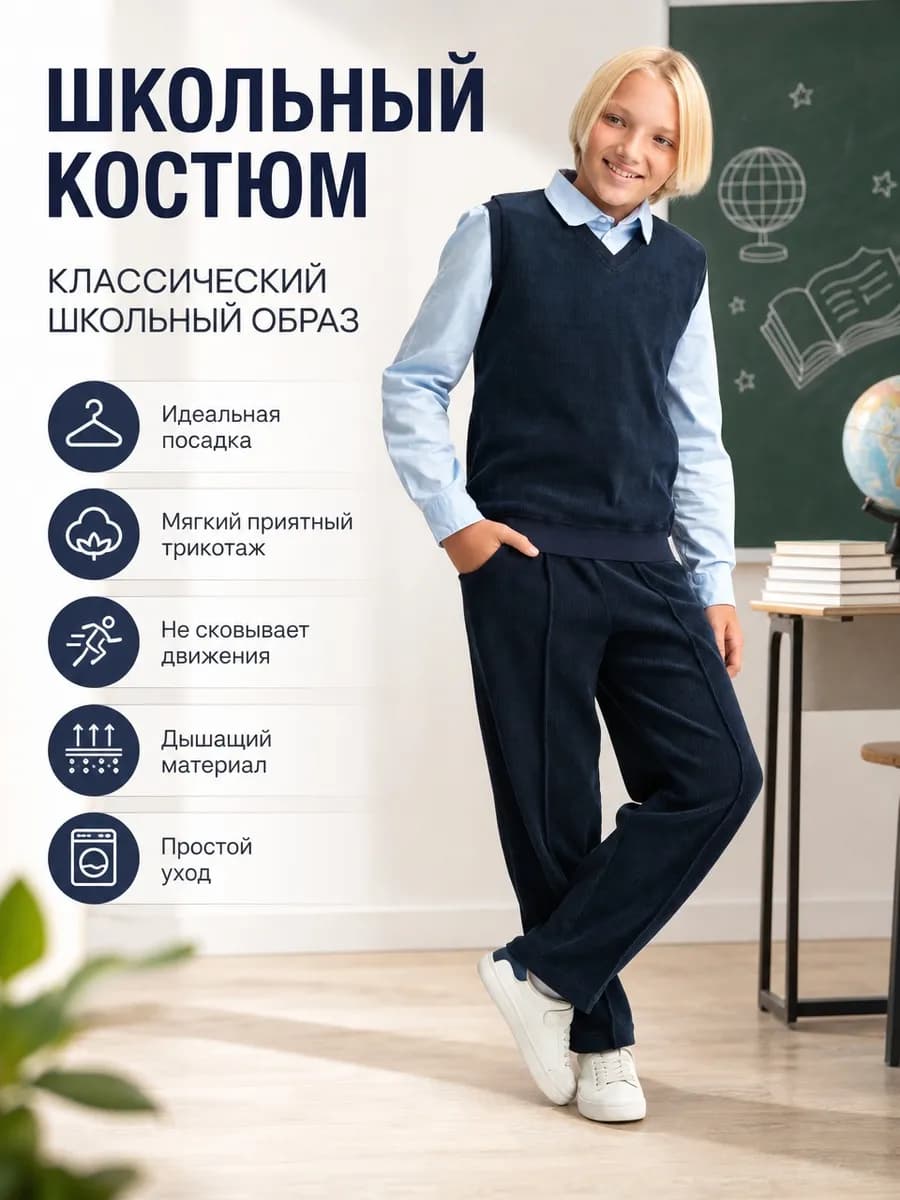 Костюм школьный вельветовый
