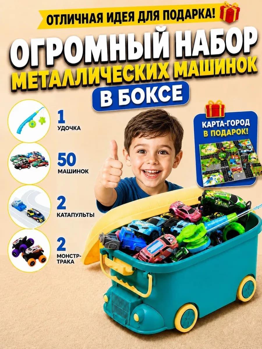 Набор машинок 57 предметов