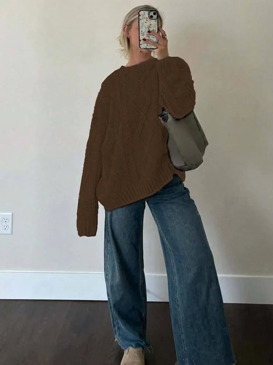 Свитер оверсайз вязаный