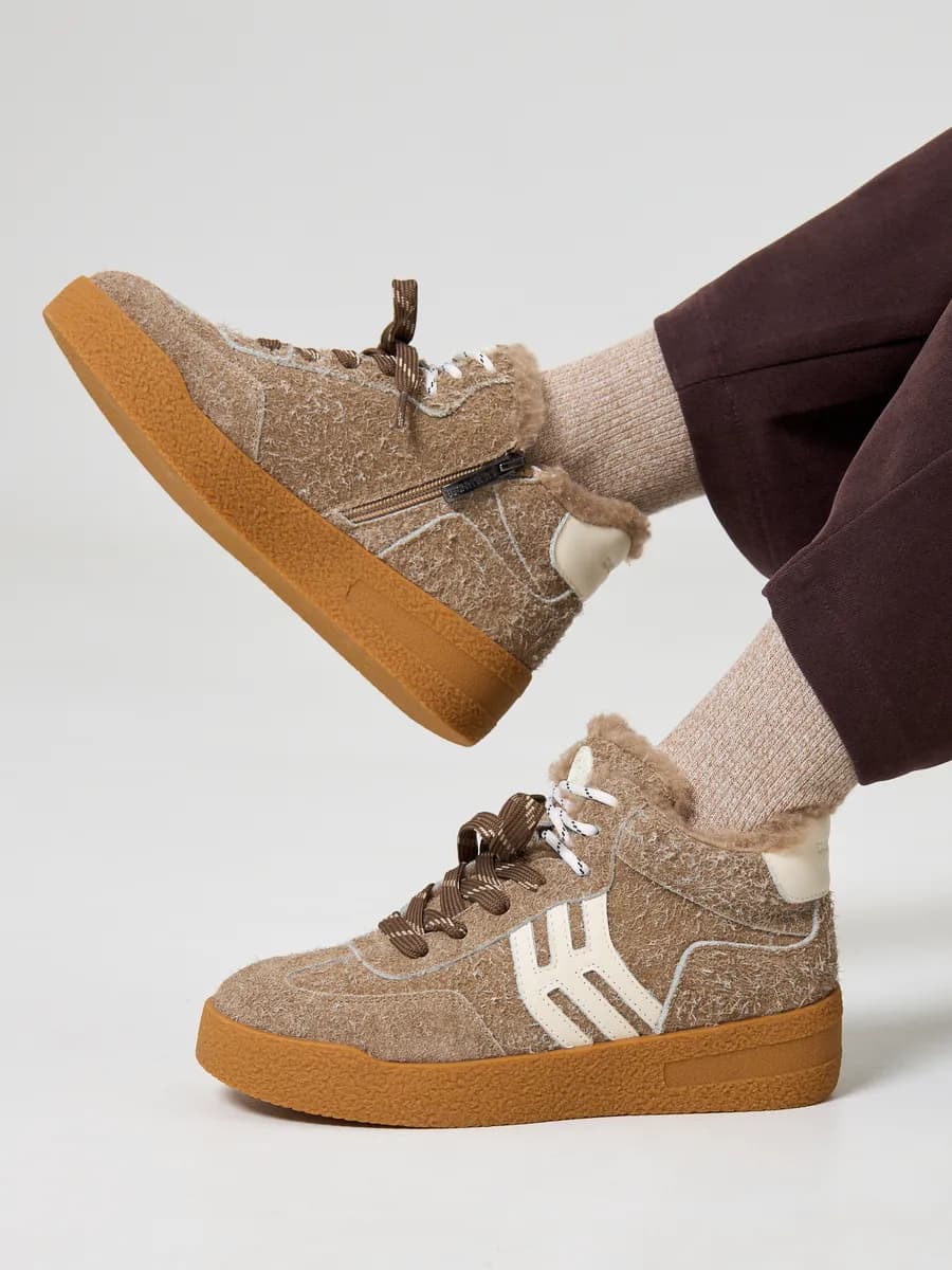 Кеды на платформе зимние натуральные