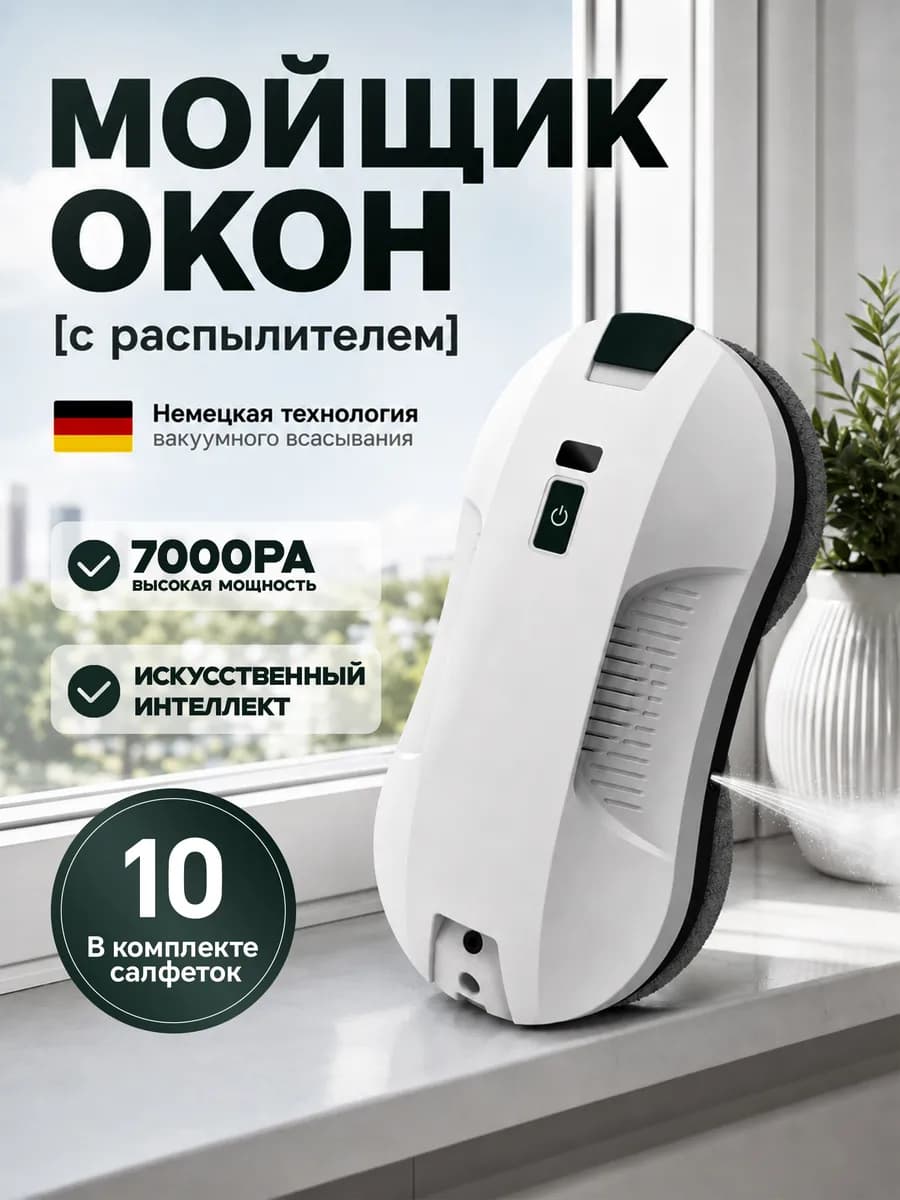 Робот для мытья окон с распылителем