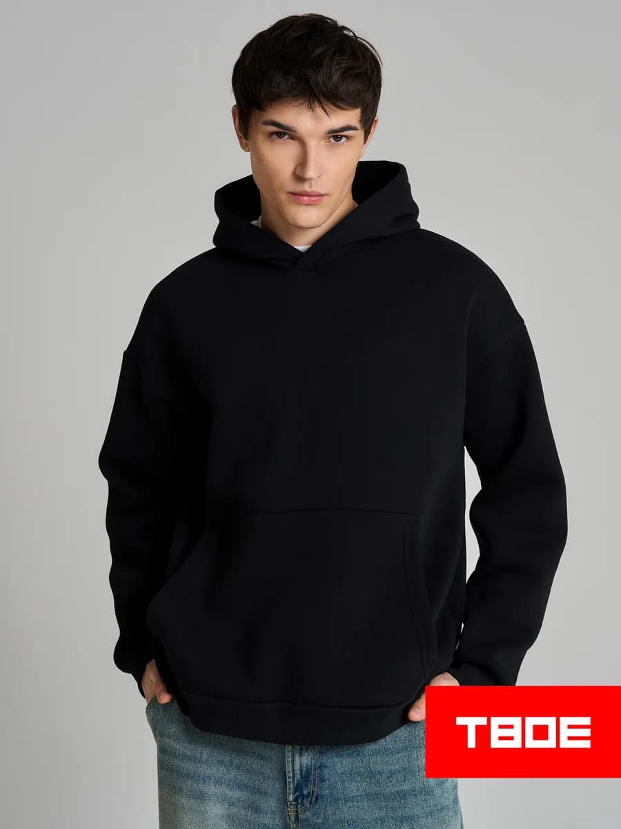 Худи оверсайз с капюшоном тёплое с начёсом - фото 1