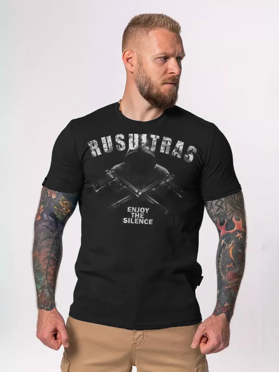 Футболка "Наслаждайся тишиной" летняя с принтом хлопковая