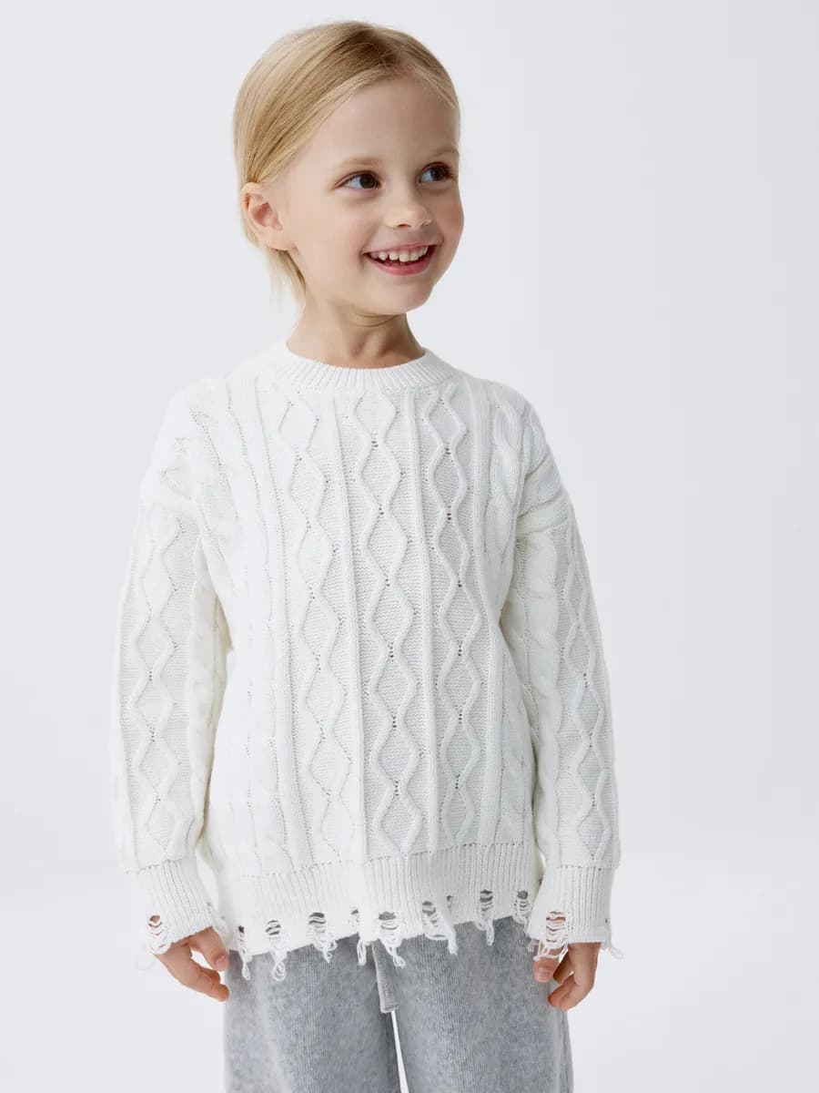 Вязаный джемпер рваный в стиле гранж