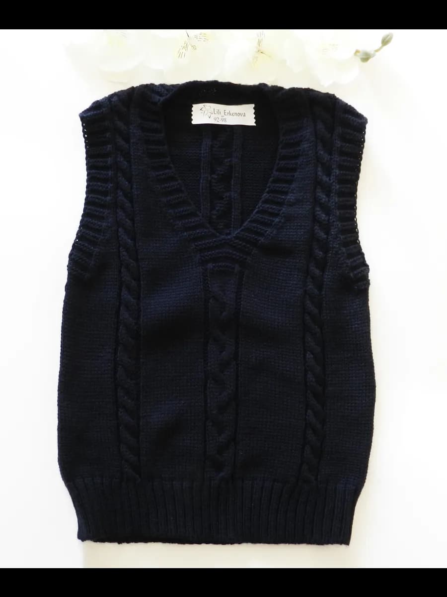 жилет вязаный детский школьный безрукавка