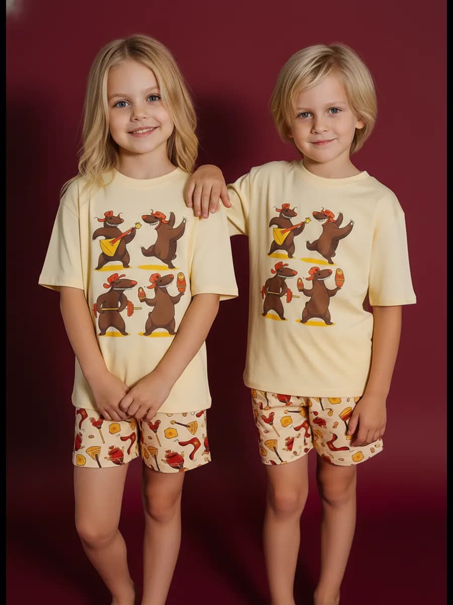 Пижама детская с шортами и футболкой