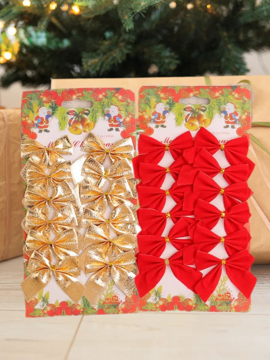 Елочные игрушки Бантики для украшения новый год Рождество