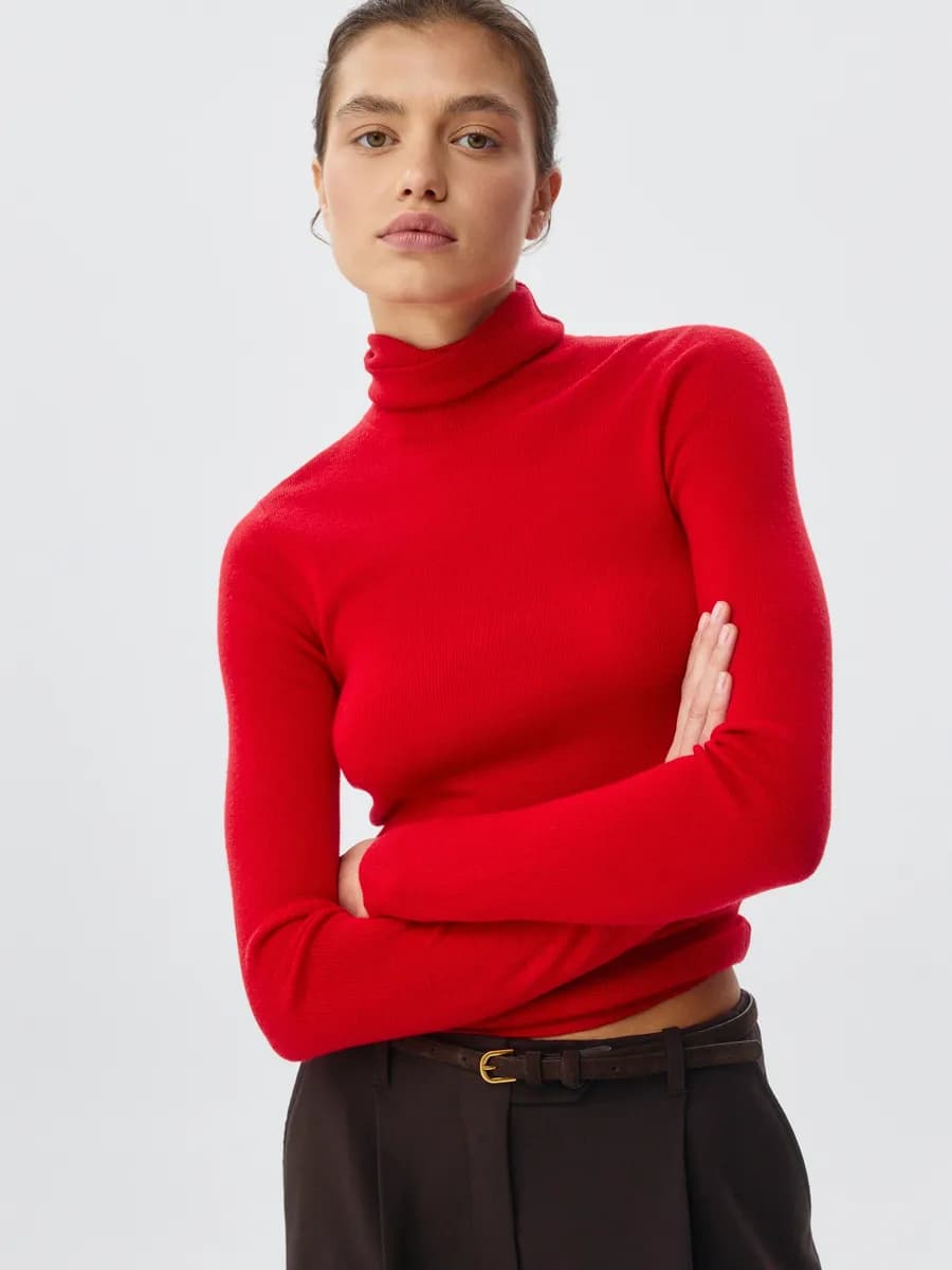 Вязаная водолазка из смесовой шерсти