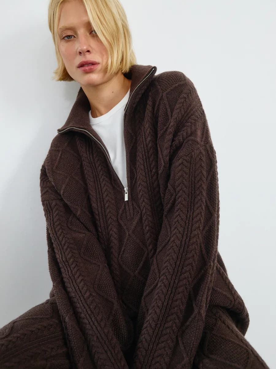 Вязаный джемпер с содержанием шерсти - фото 1