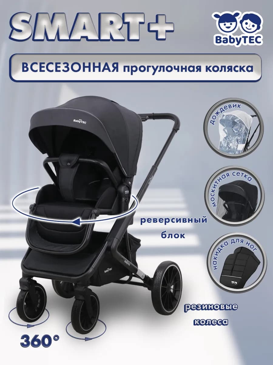Стильная прогулочная коляска SMART PLUS амортизация