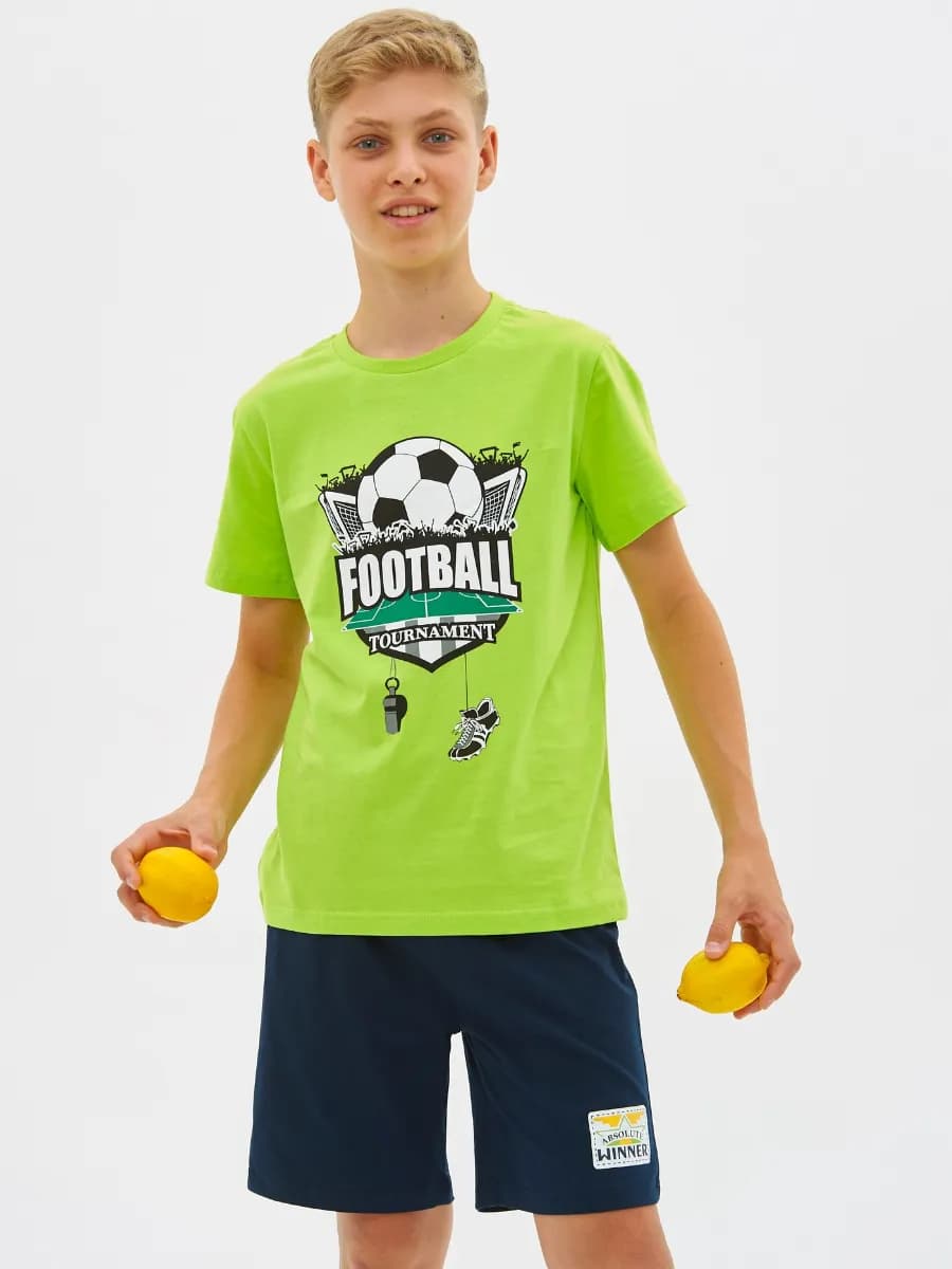 Пижама для подростка с шортами футбол