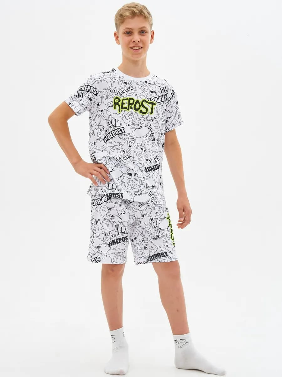 Пижама для подростка с шортами футбол