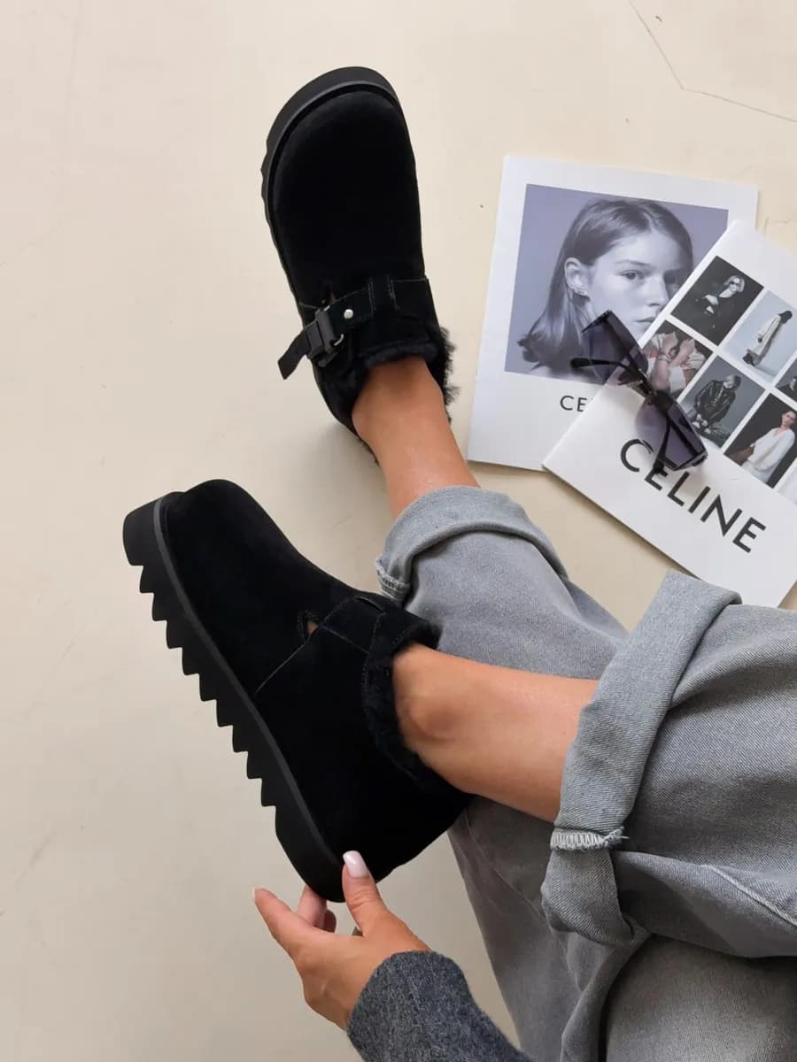 Угги зимние короткие биркенштоки натуральная замша