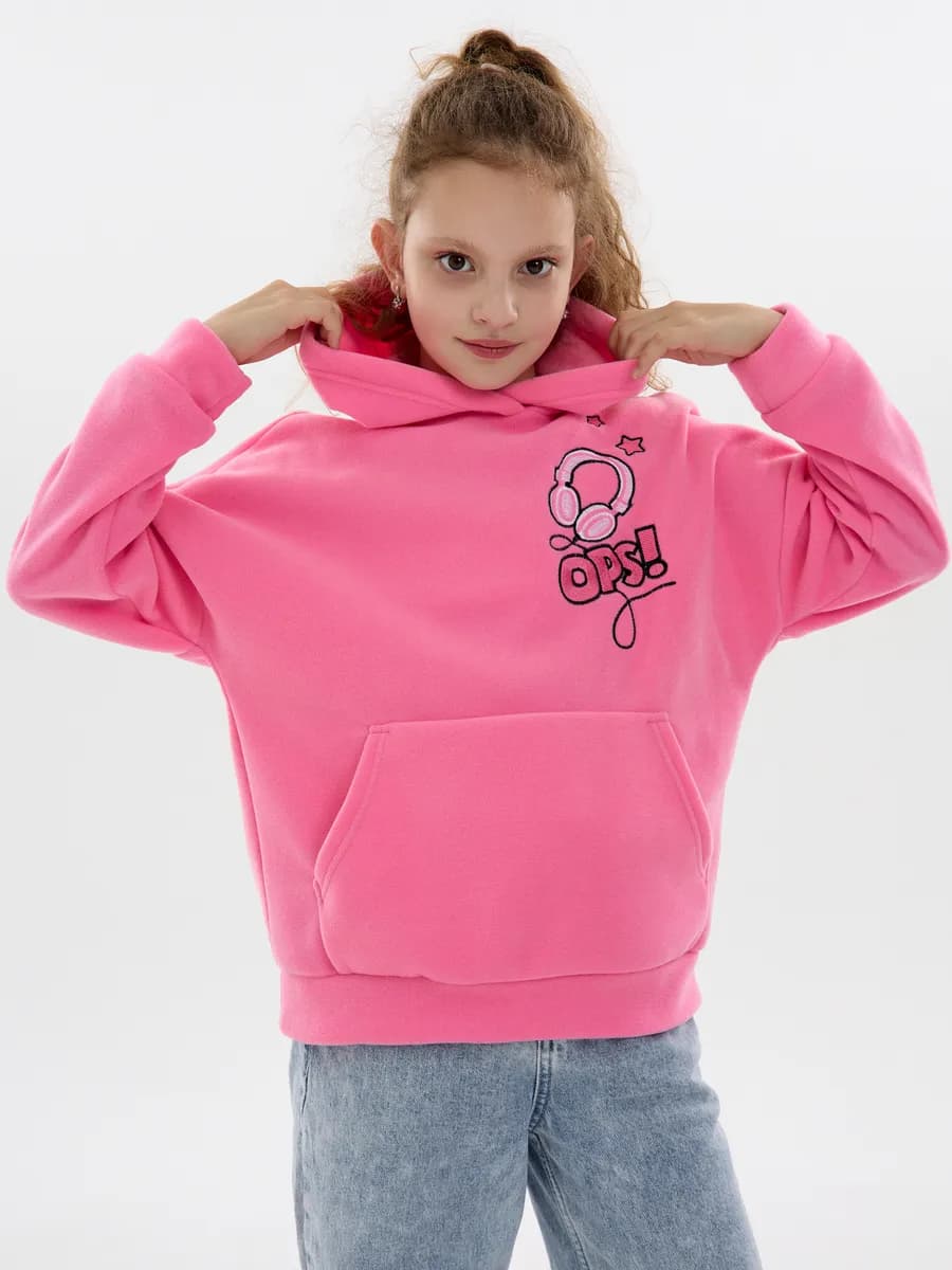 Худи С капюшоном и вышивкой флис