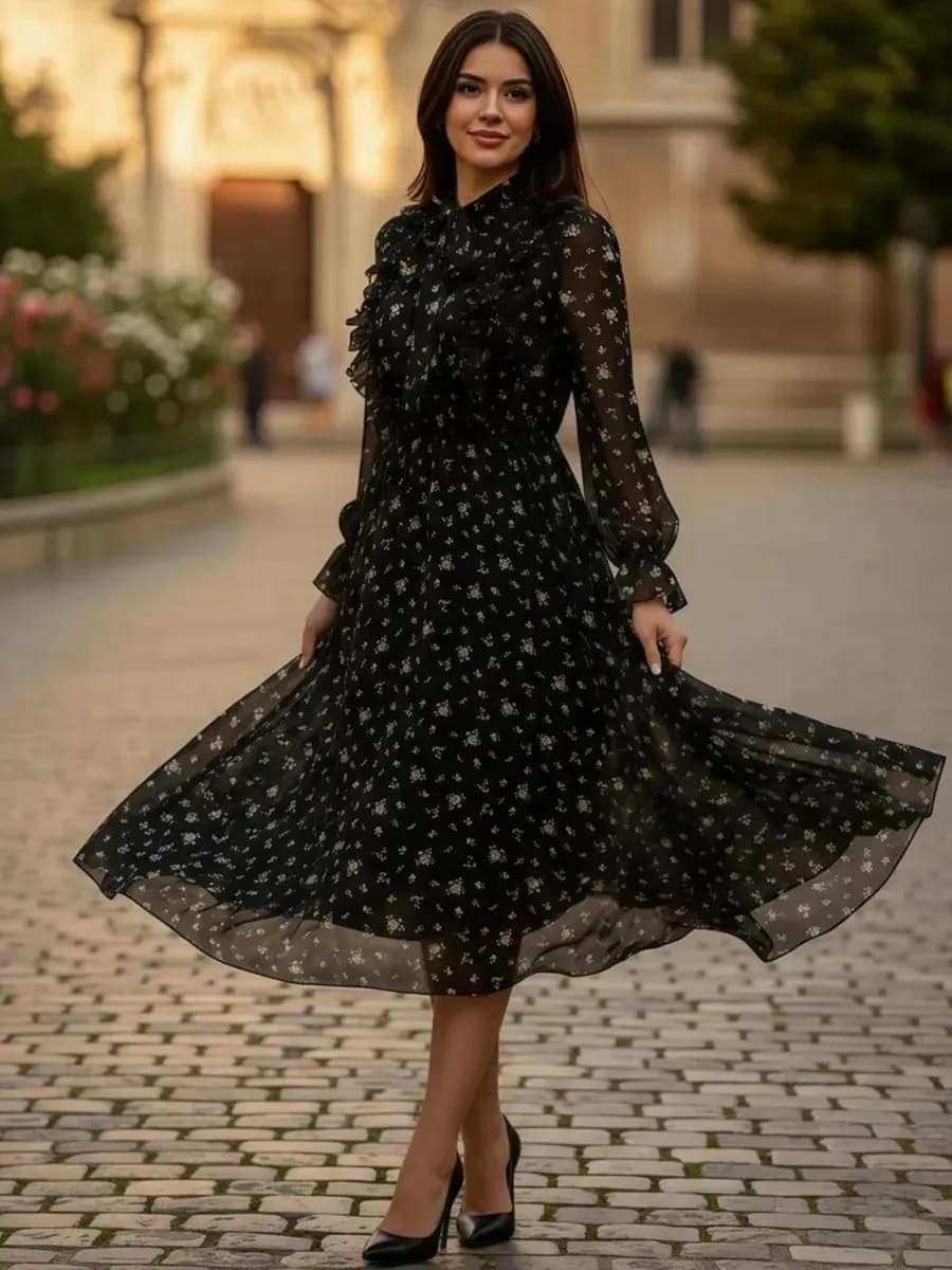 Платье шифоновое вечернее праздничное