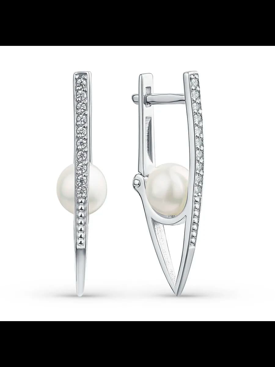 Ювелирные серьги серебро 925 с жемчугом