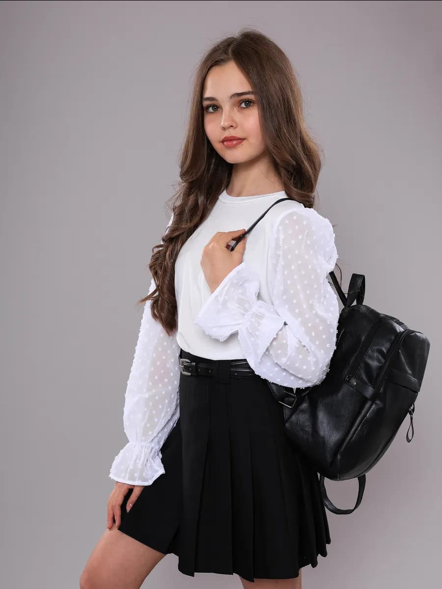 Блузка школьная нарядная с длинным рукавом