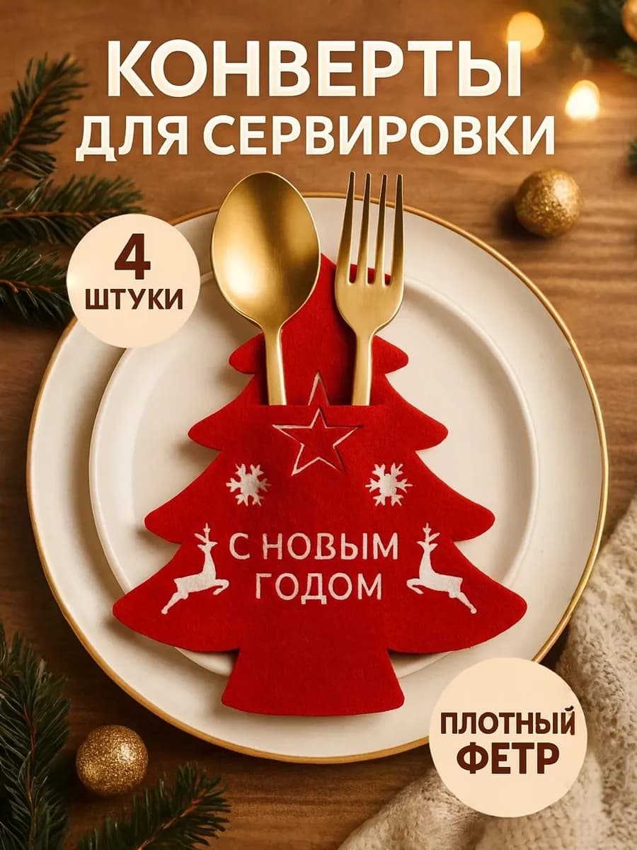 Новогодние украшения для стола на новый год 2026