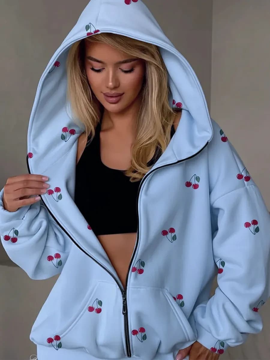 Зип худи толстовка на молнии оверсайз с принтом с начесом