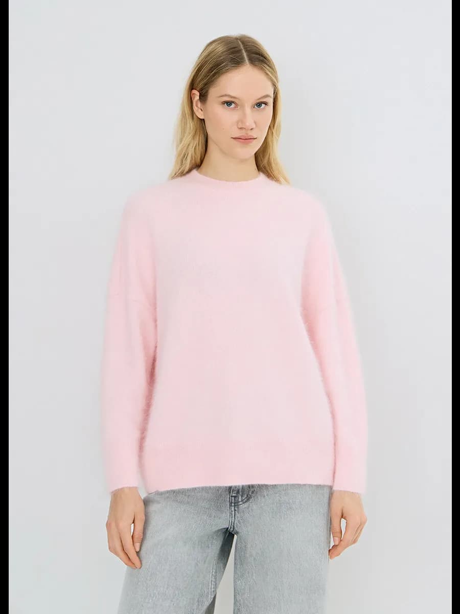 Джемпер оверсайз из пряжи с ангорой базовый