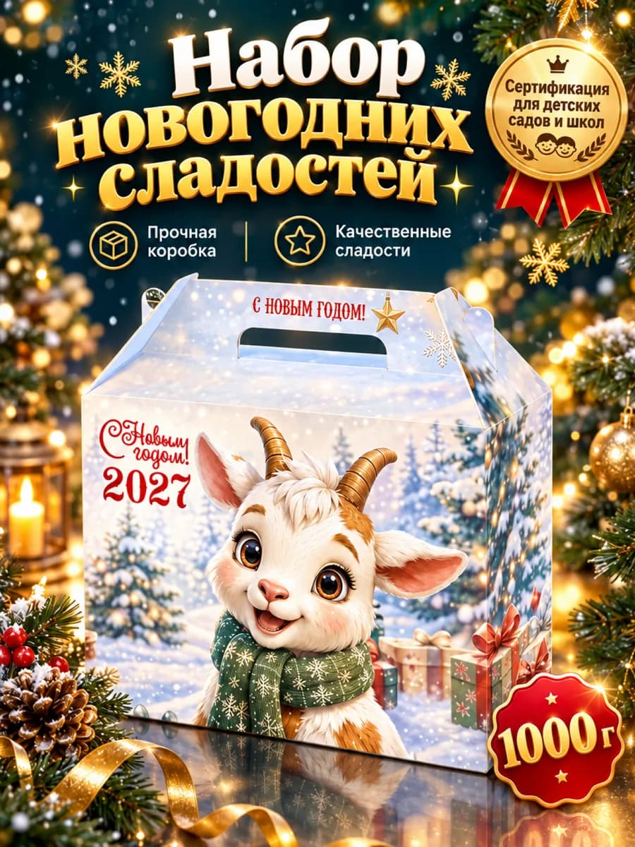 Набор сладостей подарочный новогодний 1000 грамм 2027