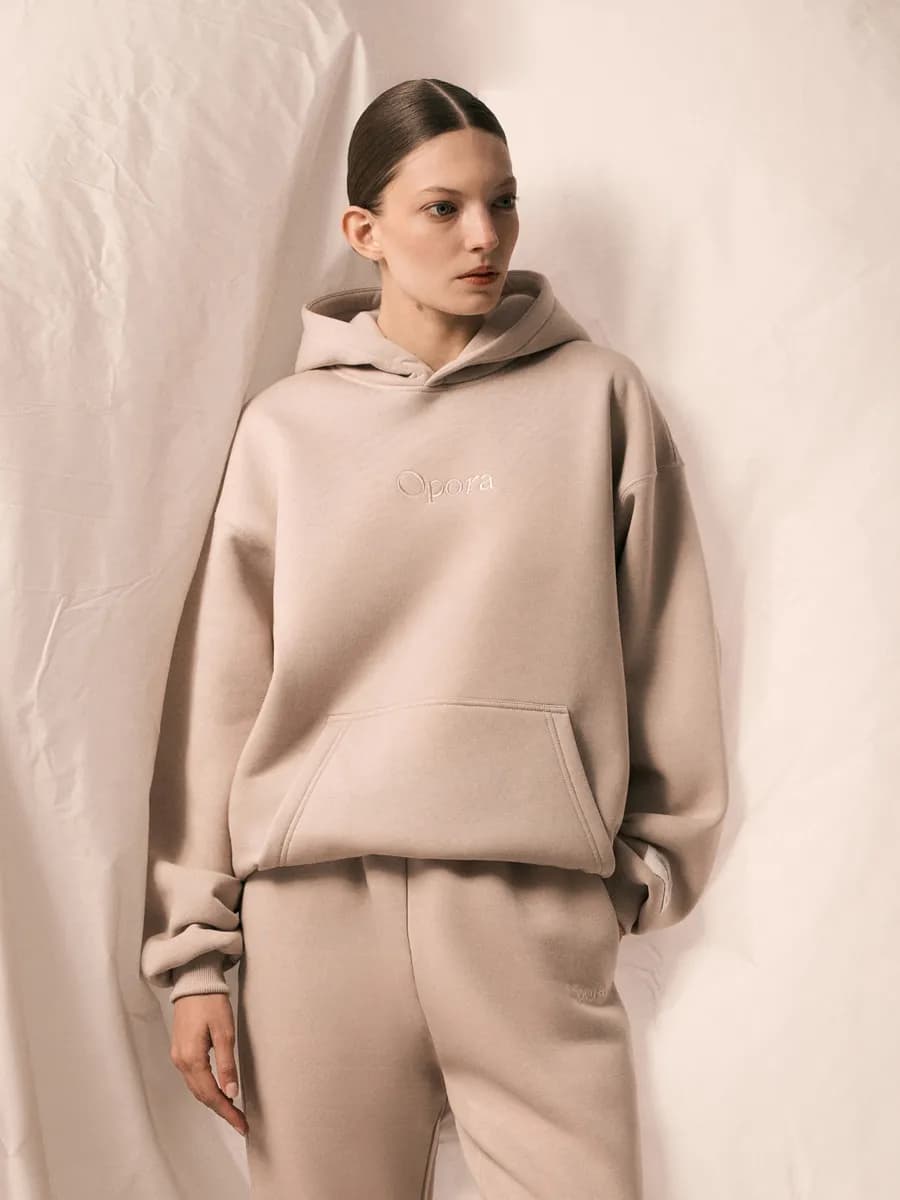 Оверсайз худи с капюшоном с начесом теплое