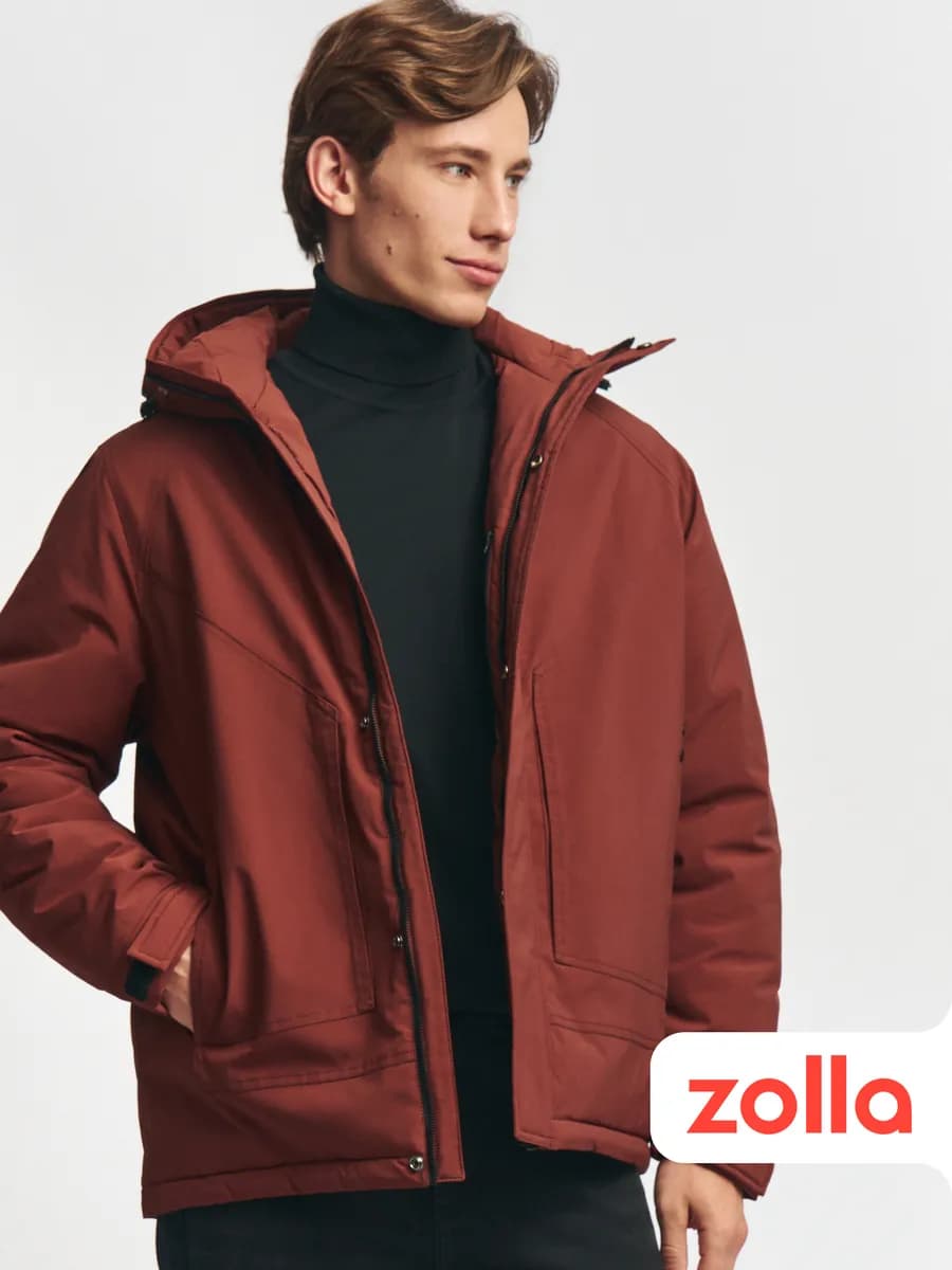 Тёплая мужская куртка с капюшоном