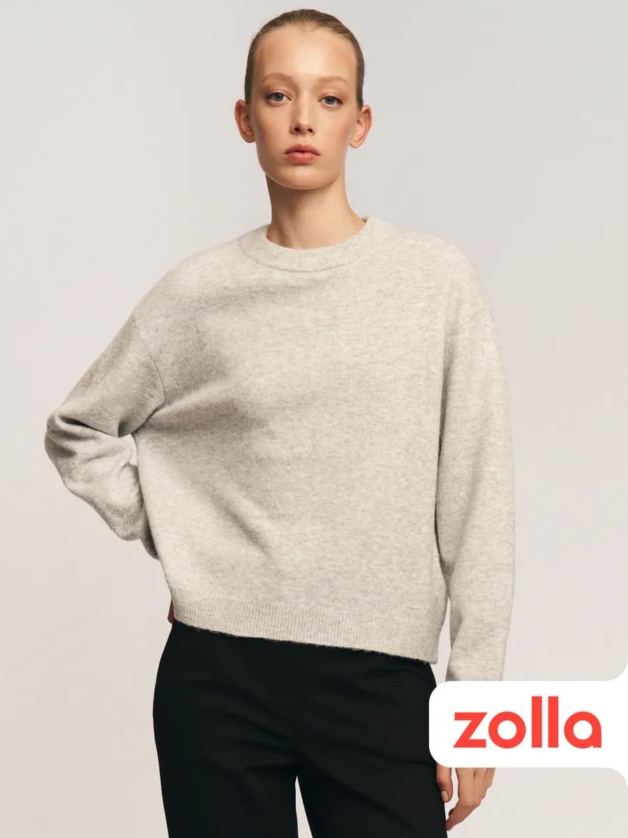 Тёплый вязаный женский джемпер - фото 1