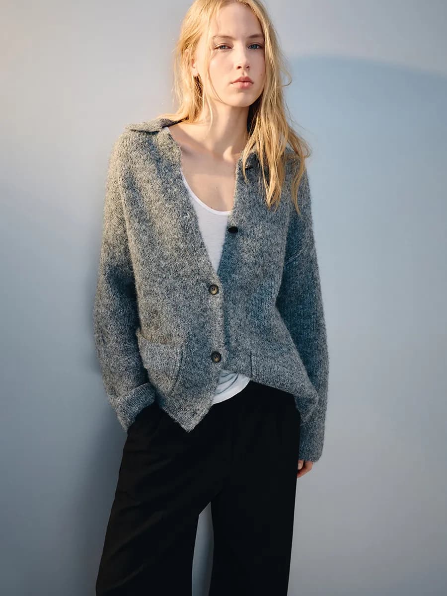 Кардиган на пуговицах с карманами