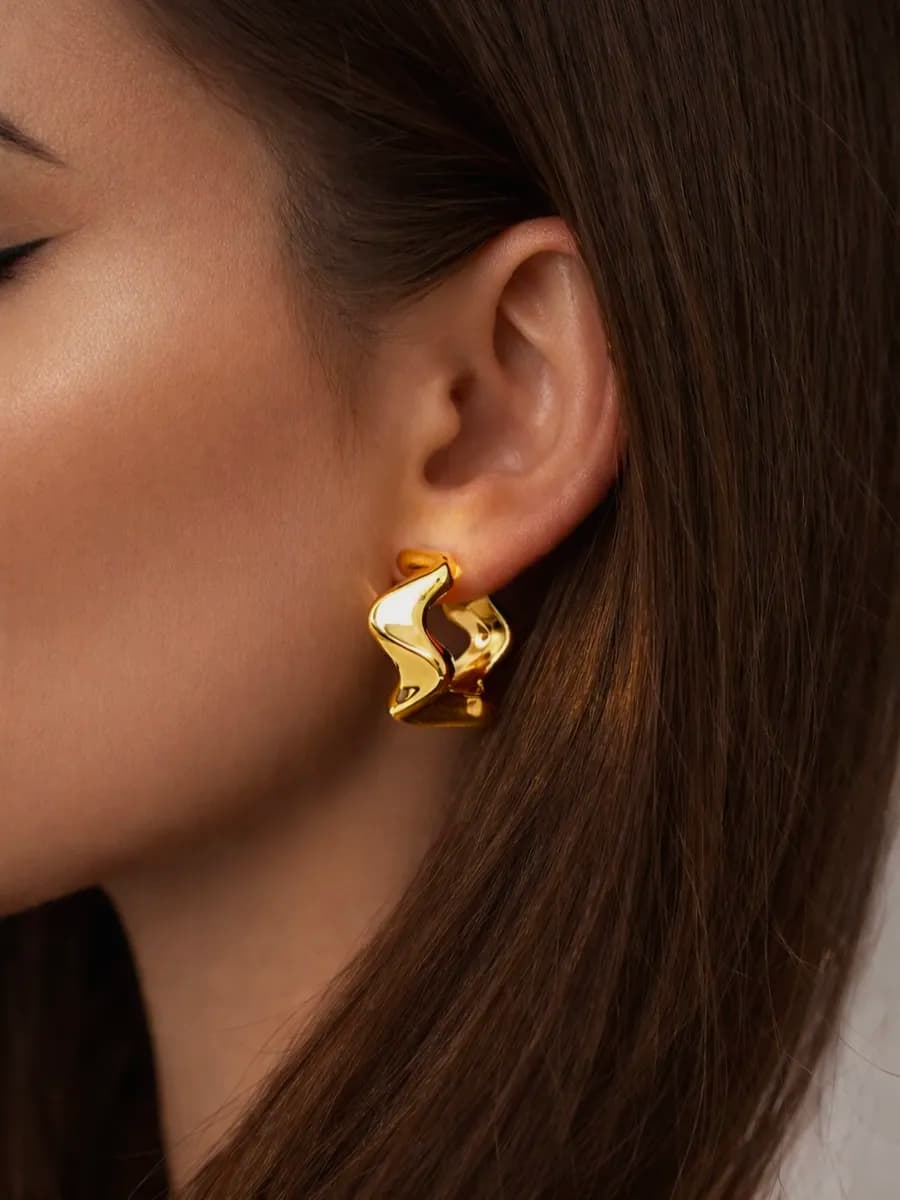 Серьги бижутерия крупные вечерние кольца