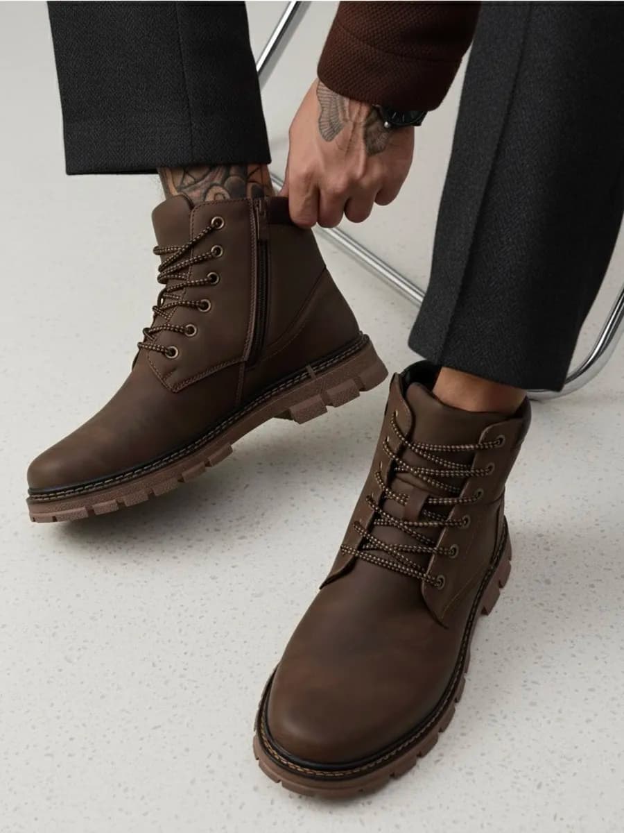 Ботинки зимние кожаные с мехом