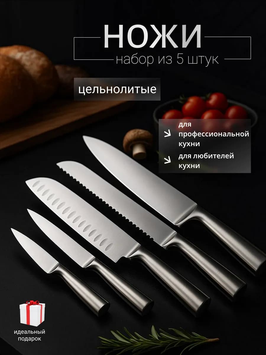 Набор ножей кухонных из нержавеющей стали