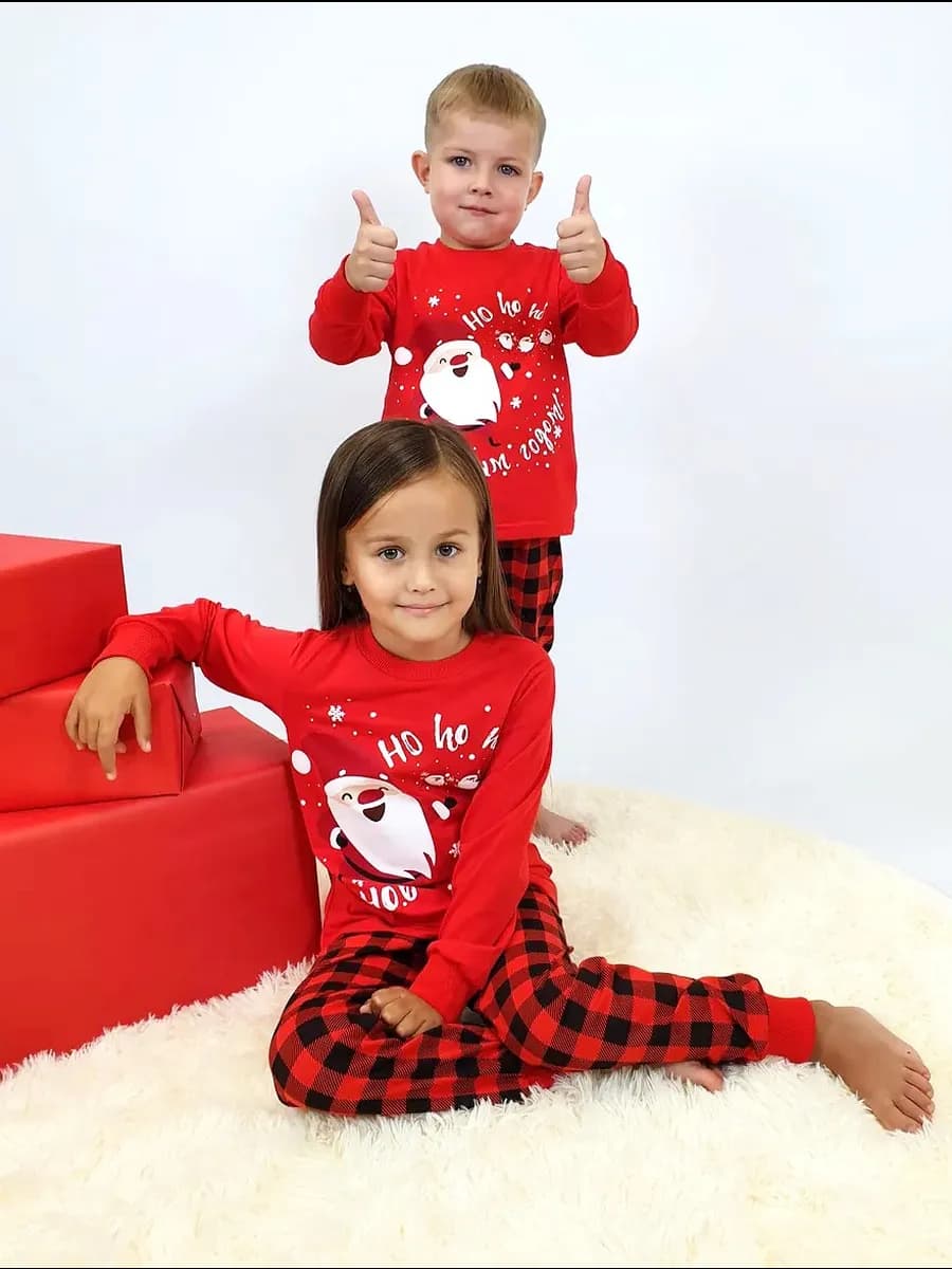 Пижама детская со штанами новогодняя в садик - фото 1