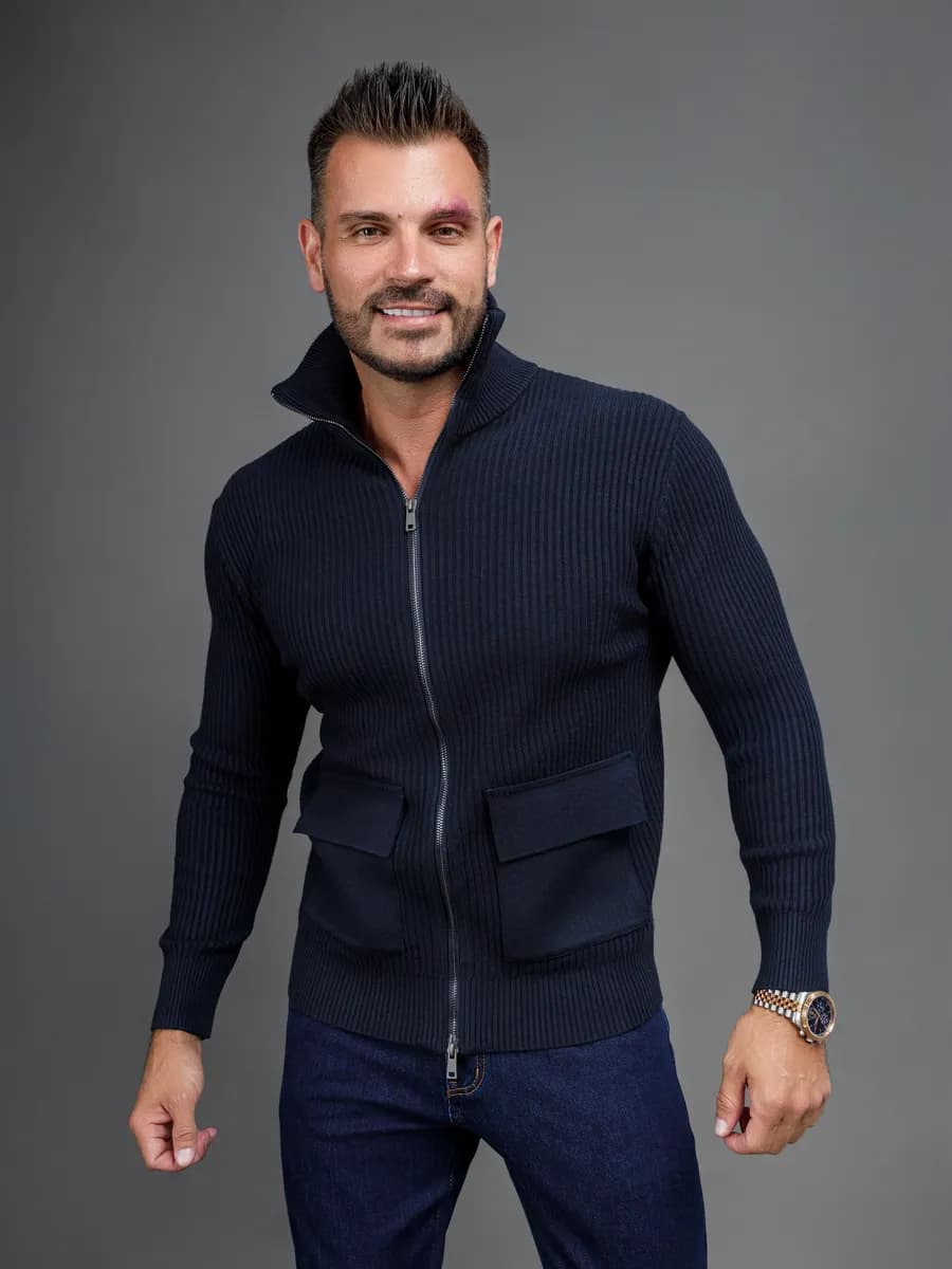 Кардиган на молнии офисный