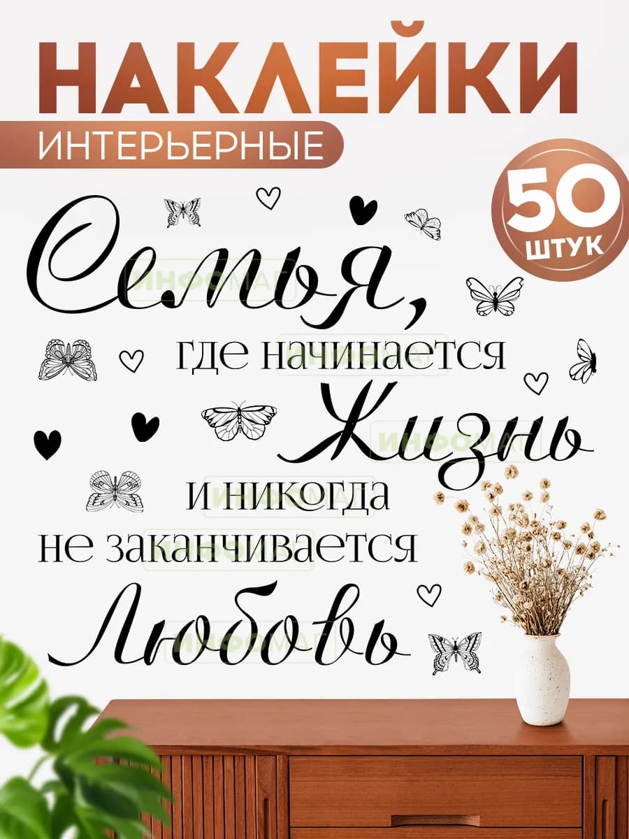 Наклейки, декор на стену кухни, надписи