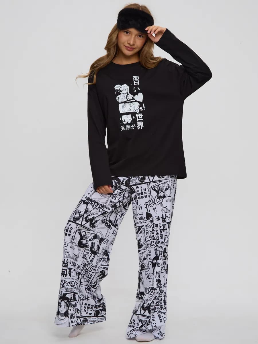 Пижама оверсайз для подростка, домашний костюм