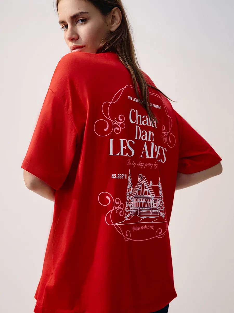 Футболка oversize с принтом-надписью - фото 1