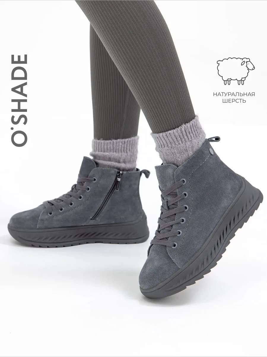 Ботинки женские зимние замшевые