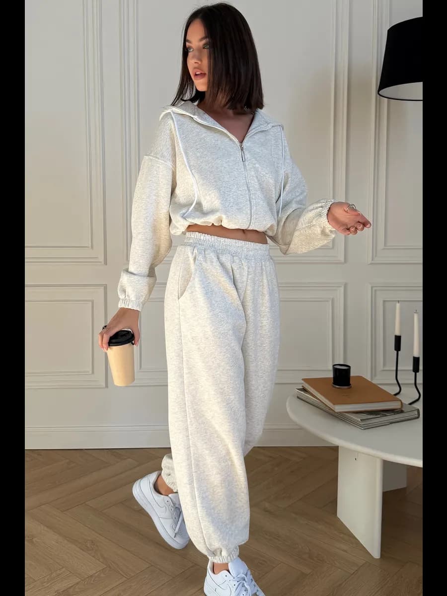 Спортивные штаны оверсайз на резинке джоггеры серые