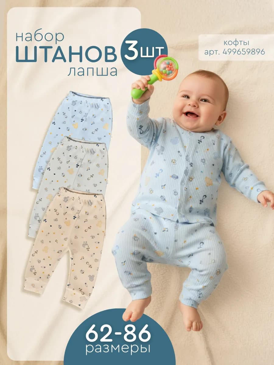 Штанишки для новорожденных в рубчик