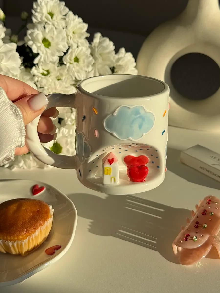 Кружка ручной работы, керамическая для чая кофе чашка