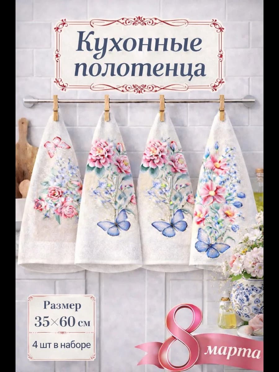 кухонное полотенце на 8 марта