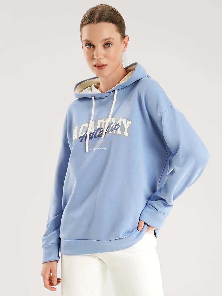 Худи оверсайз с капюшоном без начеса